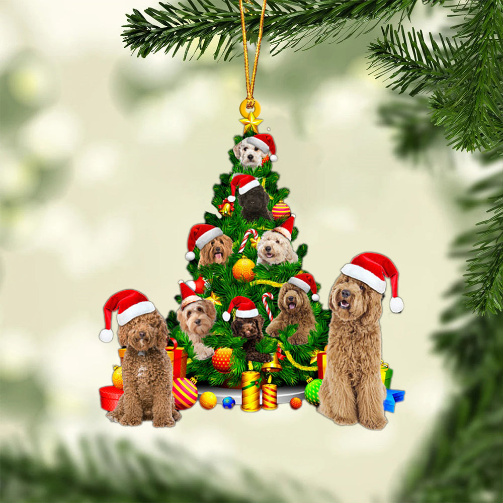 Labradoodle-Xmas Tree&Dog-Two Sided Ornament
