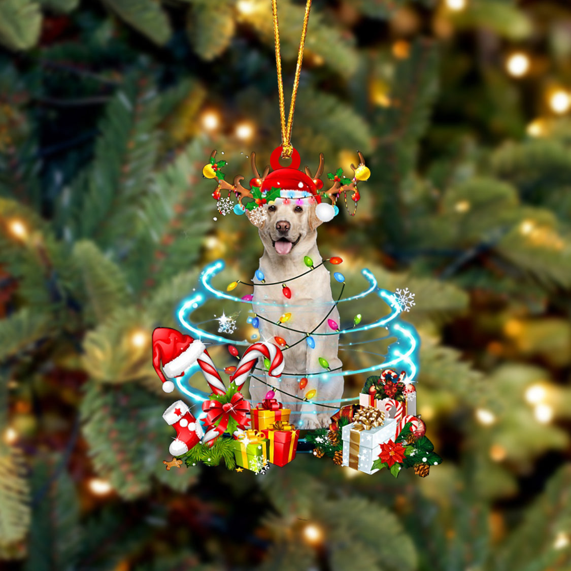 Labrador Retriever-Christmas Candy&Gift-Two Sided Ornament