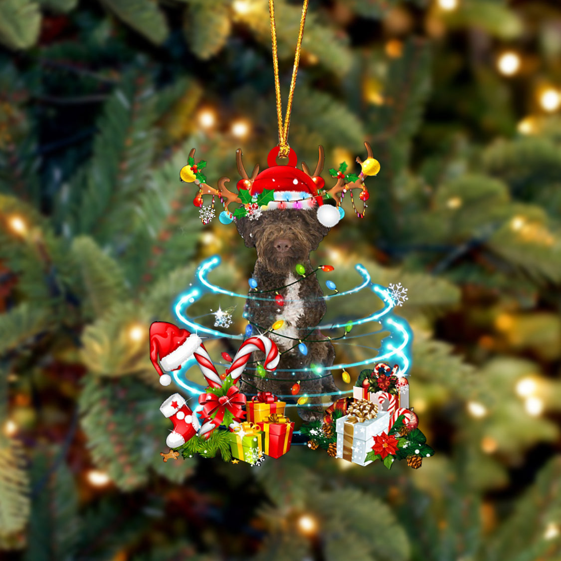 Lagotto Romagnolo-Christmas Candy&Gift-Two Sided Ornament