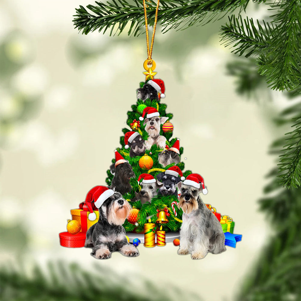 Miniature Schnauzer-Xmas Tree&Dog-Two Sided Ornament