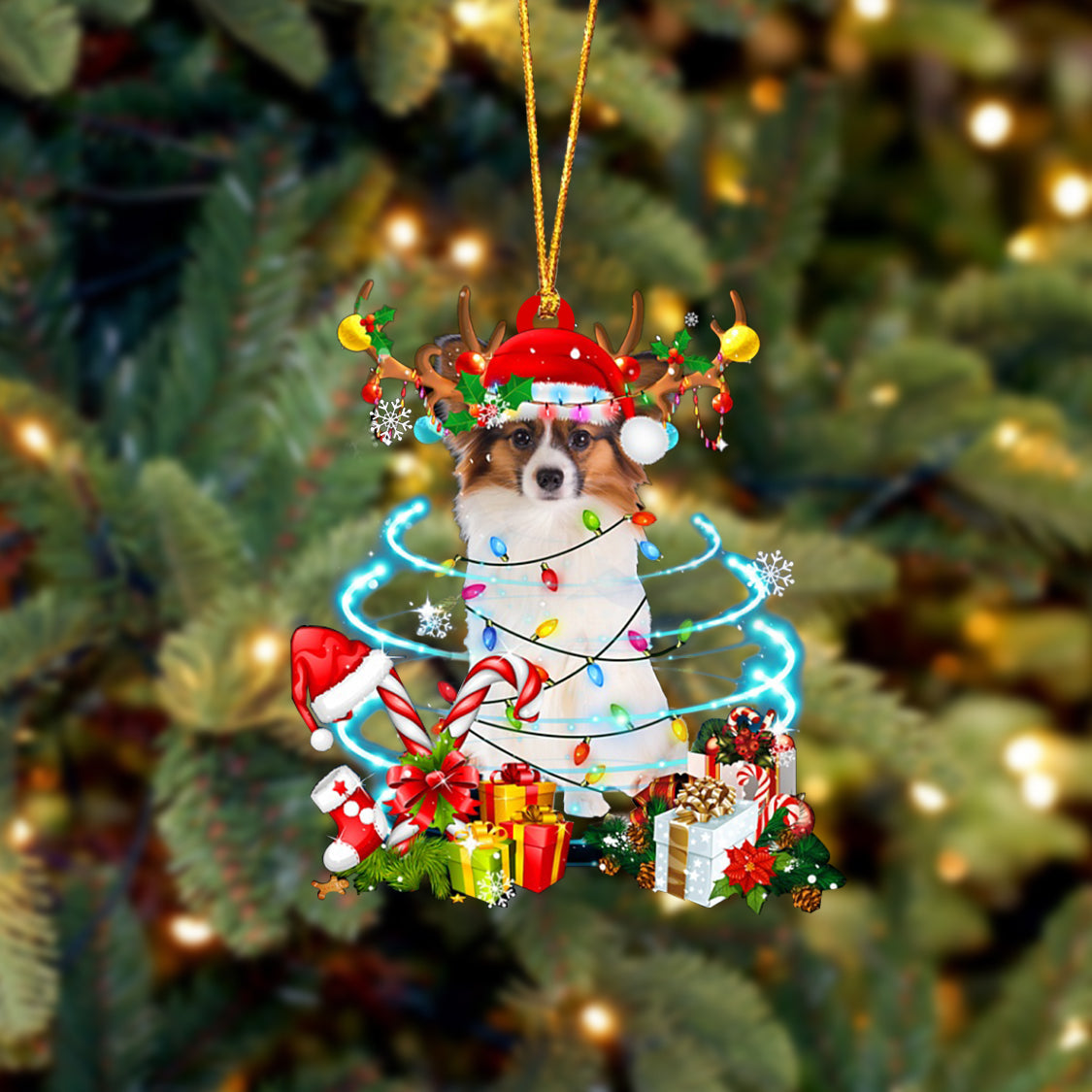 Papillon-Christmas Candy&Gift-Two Sided Ornament