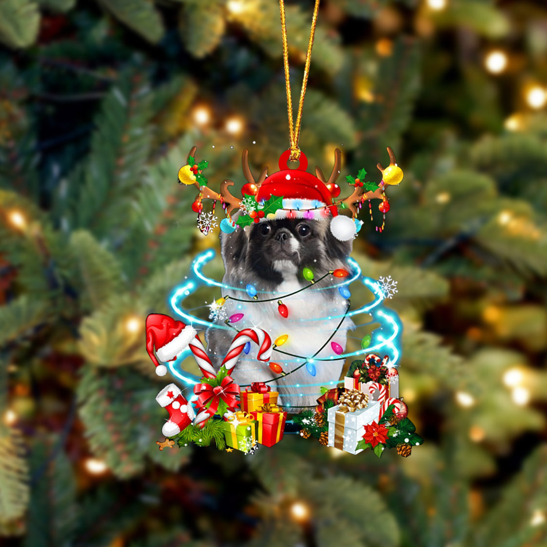 Pekingese-Christmas Candy&Gift-Two Sided Ornament