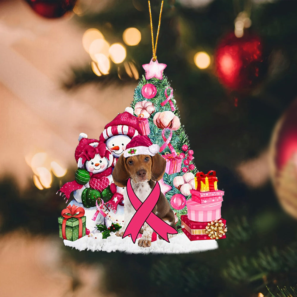 Pocket Beagle-Christmas in Pink-Two Sided Ornament