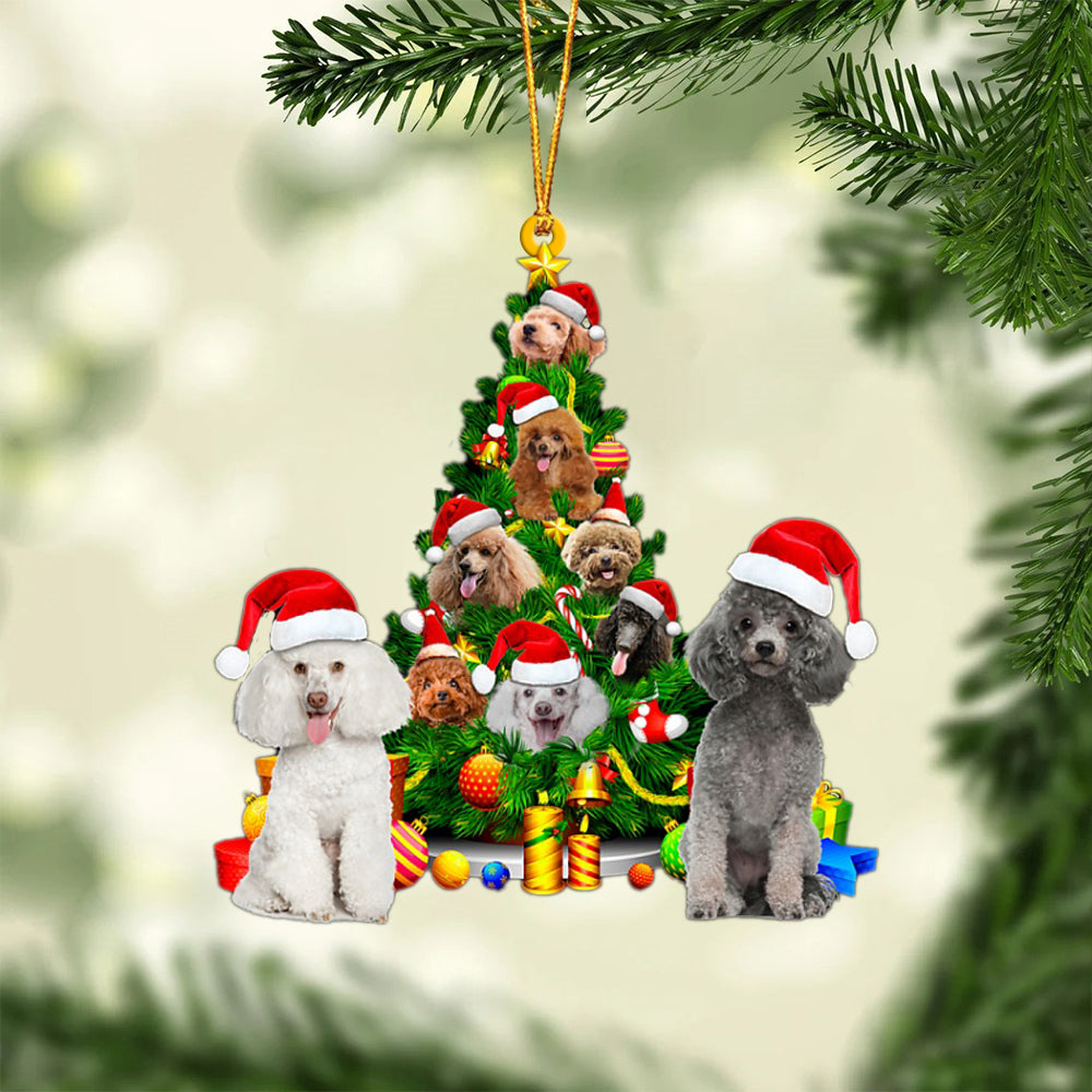 Poodle-Xmas Tree&Dog-Two Sided Ornament