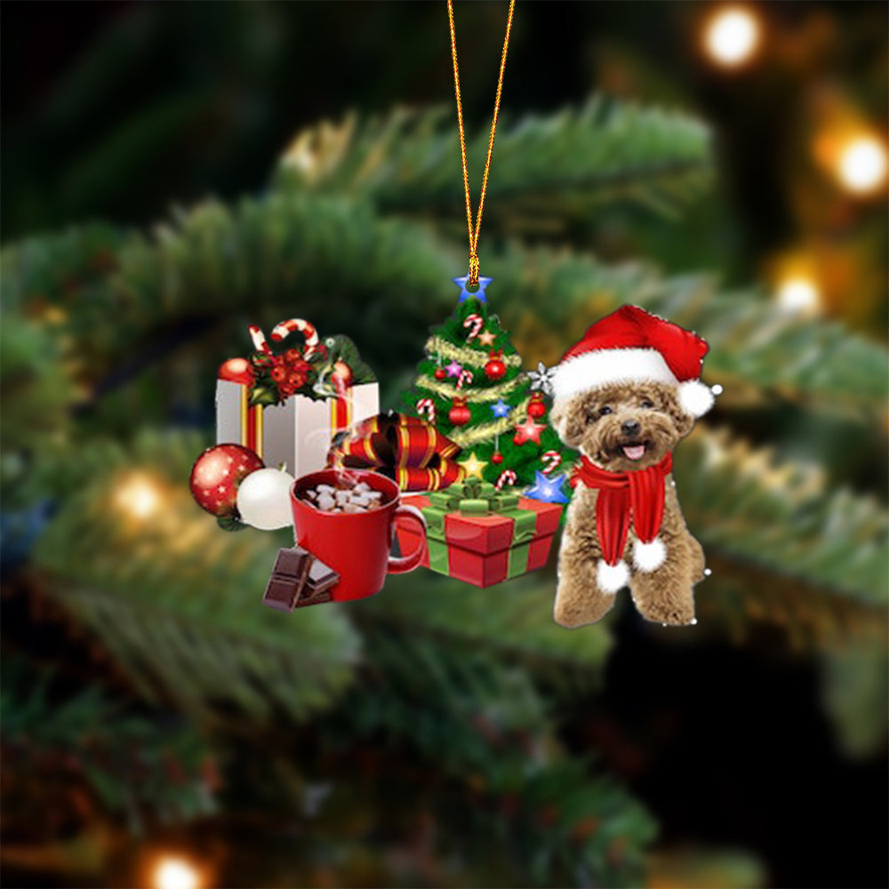Poodle (3)-Christmas girl-Two Sided Ornament