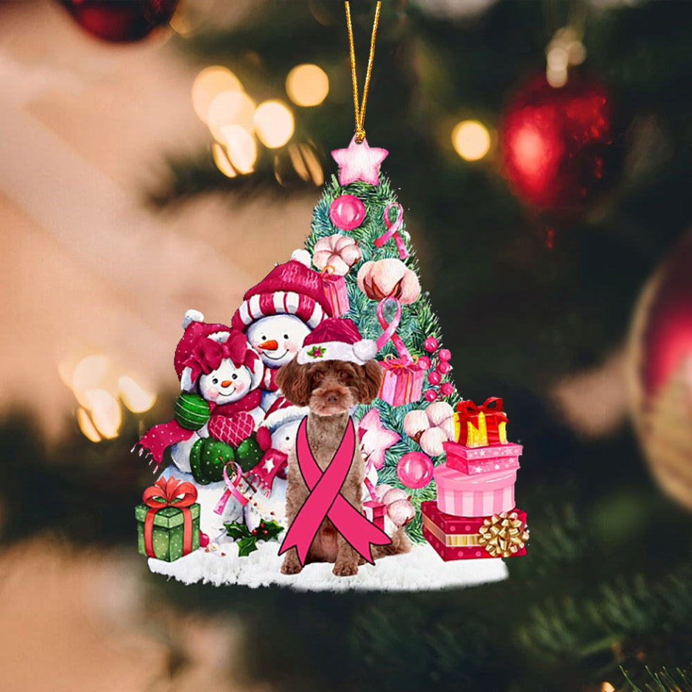 RED Schnoodle-Christmas in Pink-Two Sided Ornament