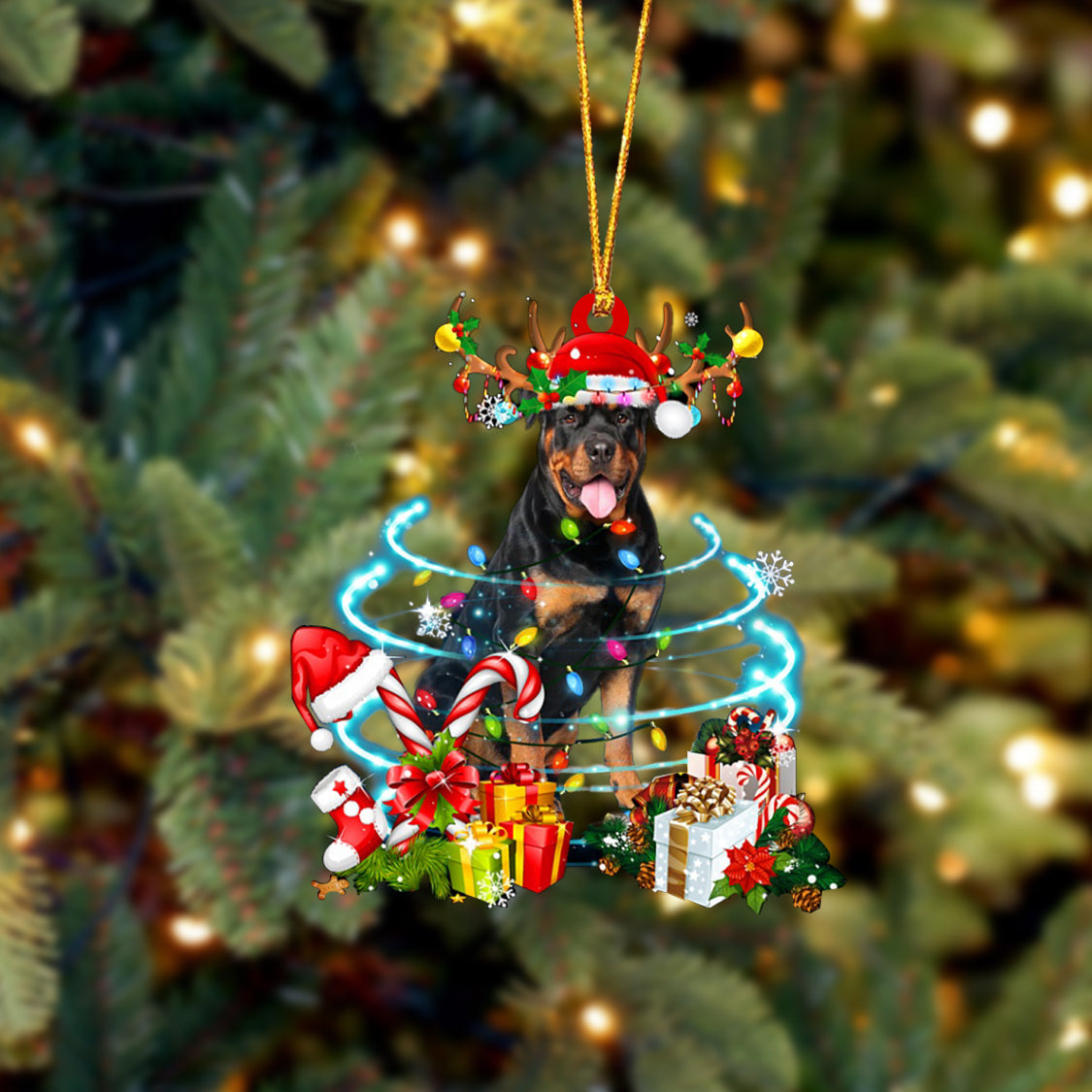 Rottweiler-Christmas Candy&Gift-Two Sided Ornament