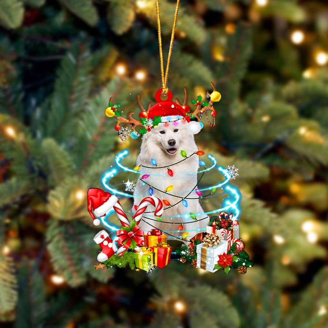 Samoyed-Christmas Candy&Gift-Two Sided Ornament