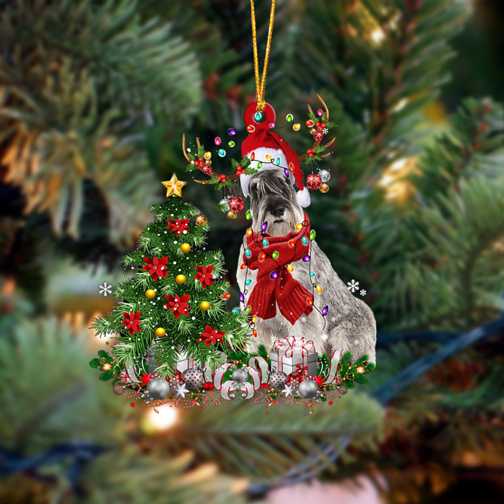 Schnauzer-Reindeer Christmas-Two Sided Ornament
