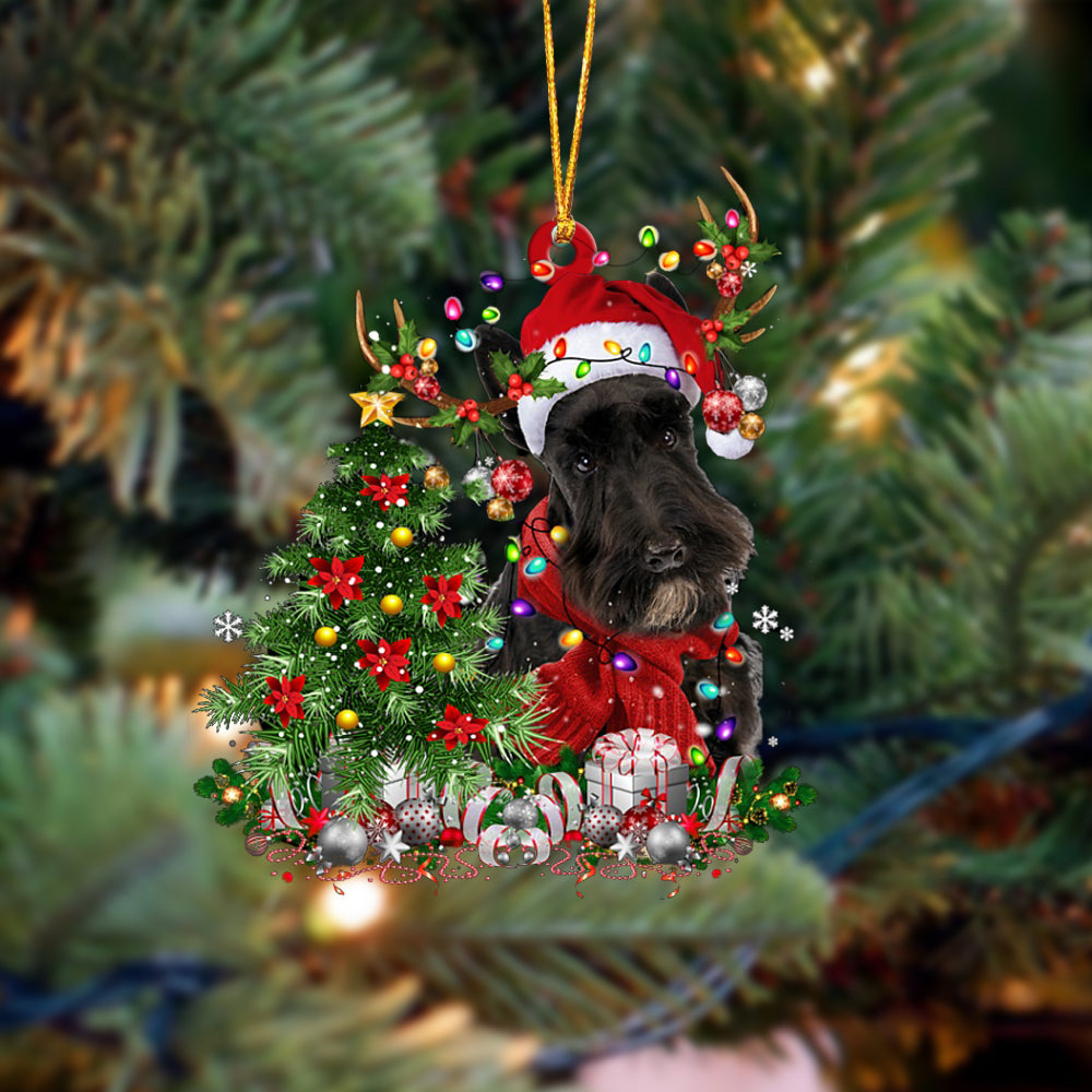 Scottish Terrier-Reindeer Christmas-Two Sided Ornament