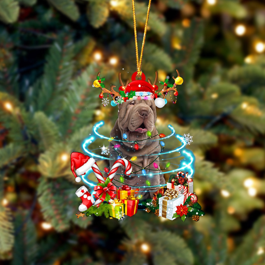 Shar Pei-Christmas Candy&Gift-Two Sided Ornament