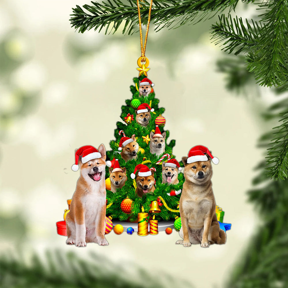 Shiba Inu-Xmas Tree&Dog-Two Sided Ornament