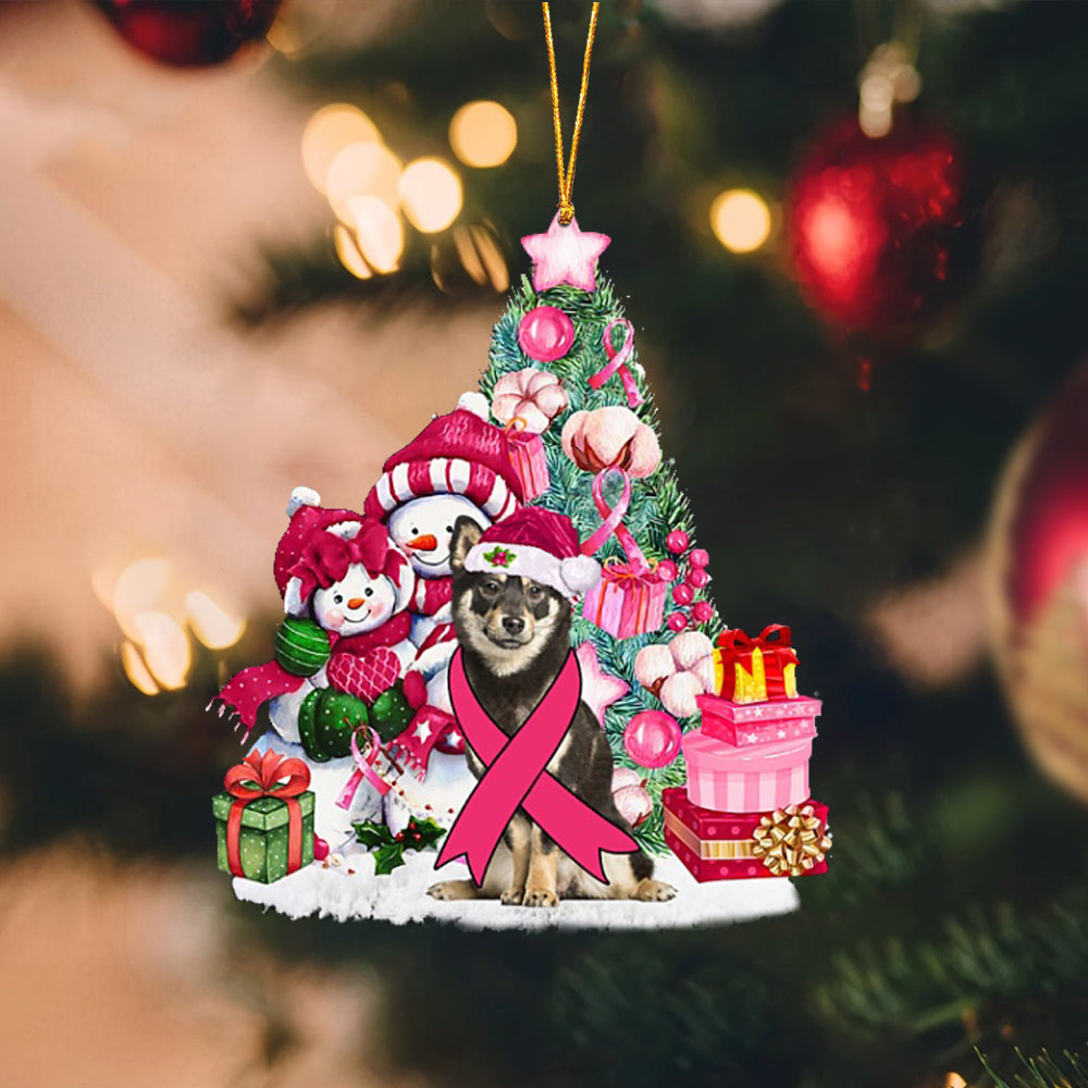 Shiba Inu 3-Christmas in Pink-Two Sided Ornament
