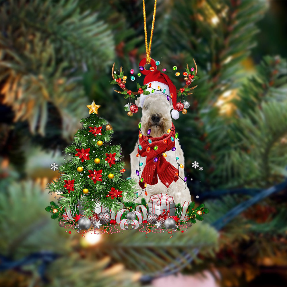 Soft coated Wheaten Terrier-Reindeer Christmas-Two Sided Ornament