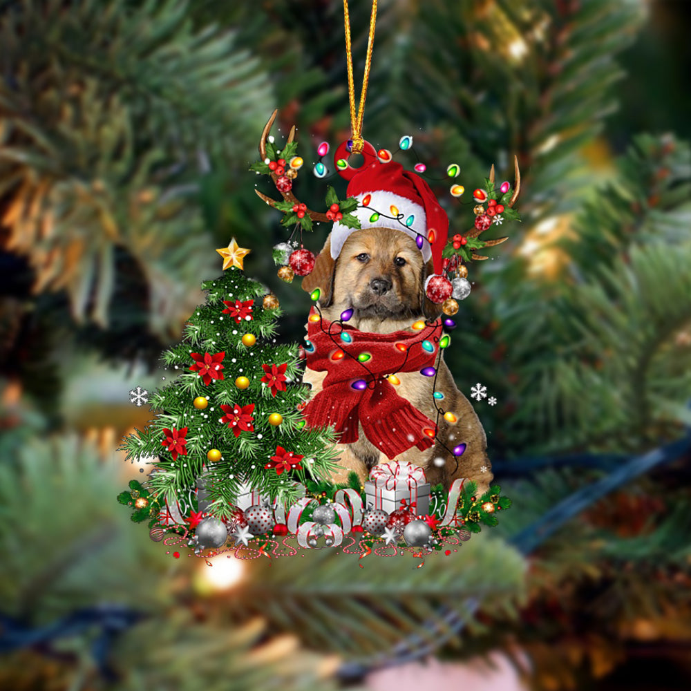 Tibetan Mastiff-Reindeer Christmas-Two Sided Ornament