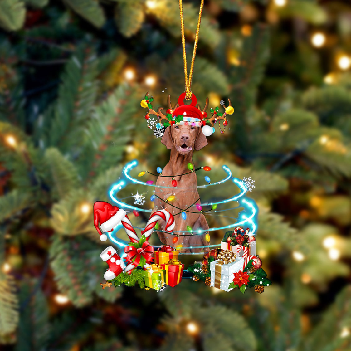 Vizsla-Christmas Candy&Gift-Two Sided Ornament