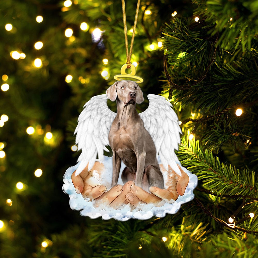 Weimaraner-In The Hands Of God Xmas-Two Sided Ornament