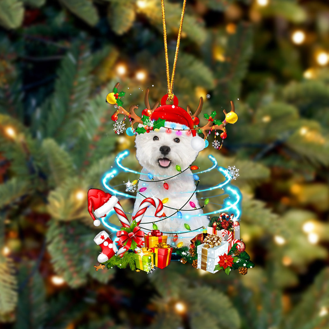 West Highland White Terrier-Christmas Candy&Gift-Two Sided Ornament
