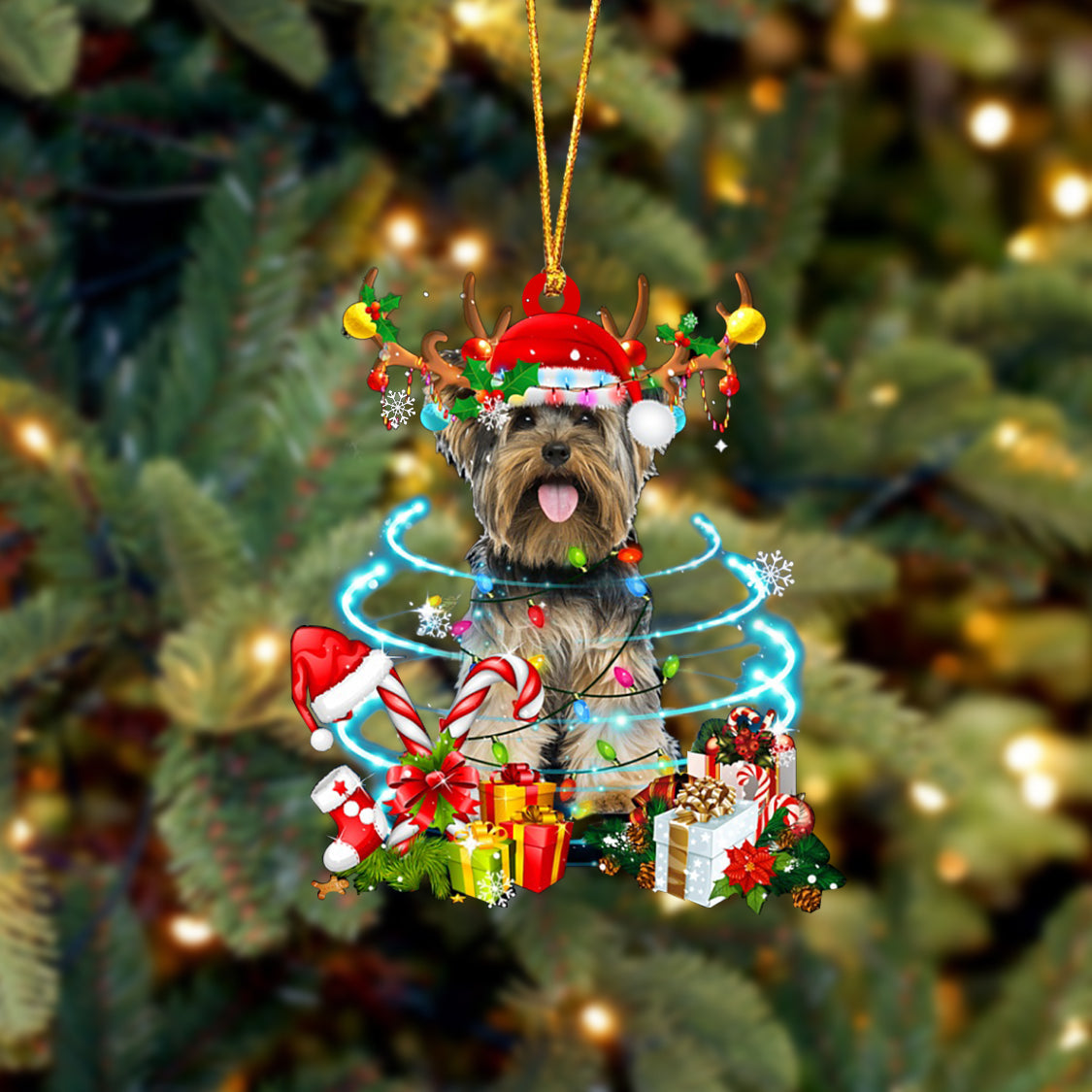 Yorkshire Terrier-Christmas Candy&Gift-Two Sided Ornament