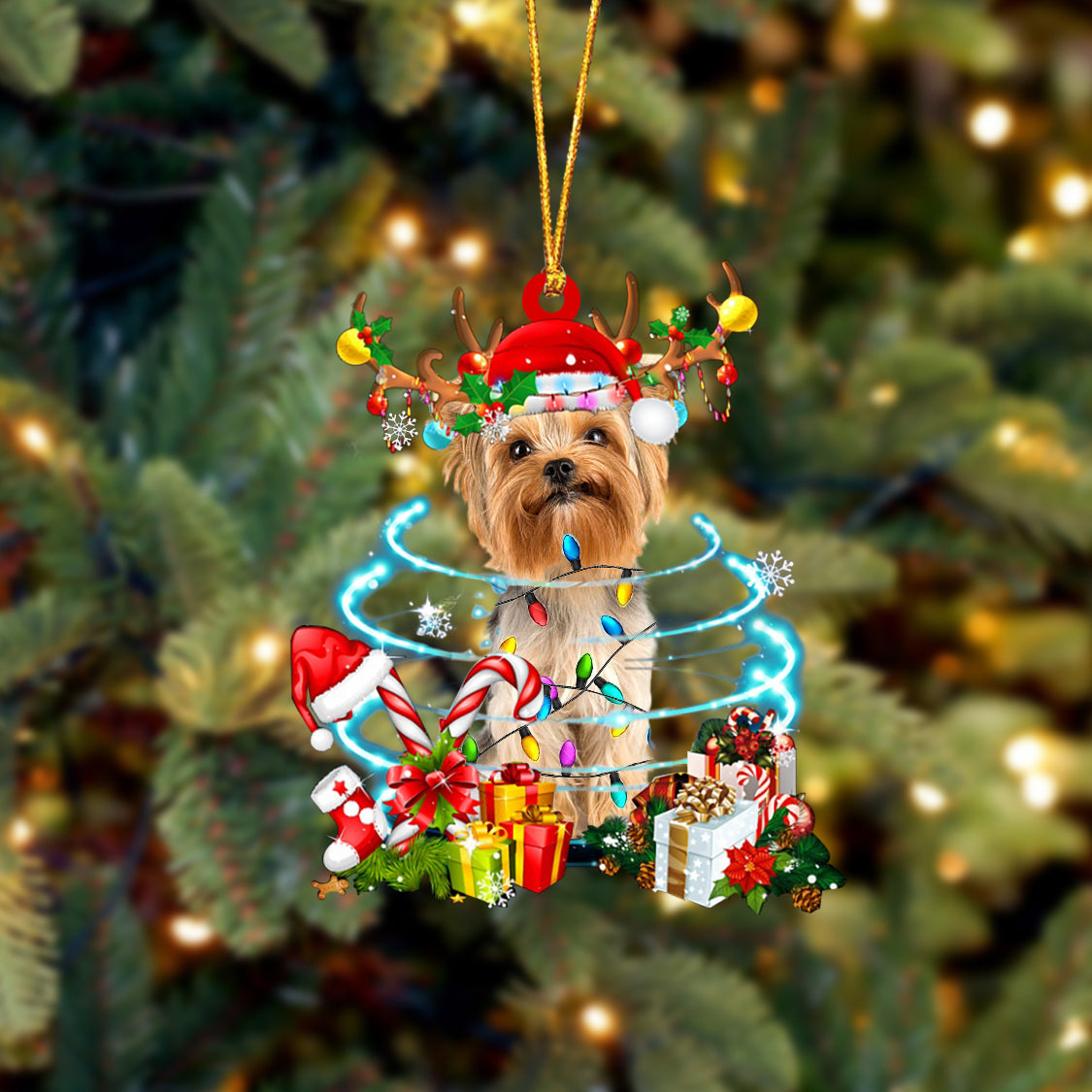 Yorkshire Terrier 1-Christmas Candy&Gift-Two Sided Ornament
