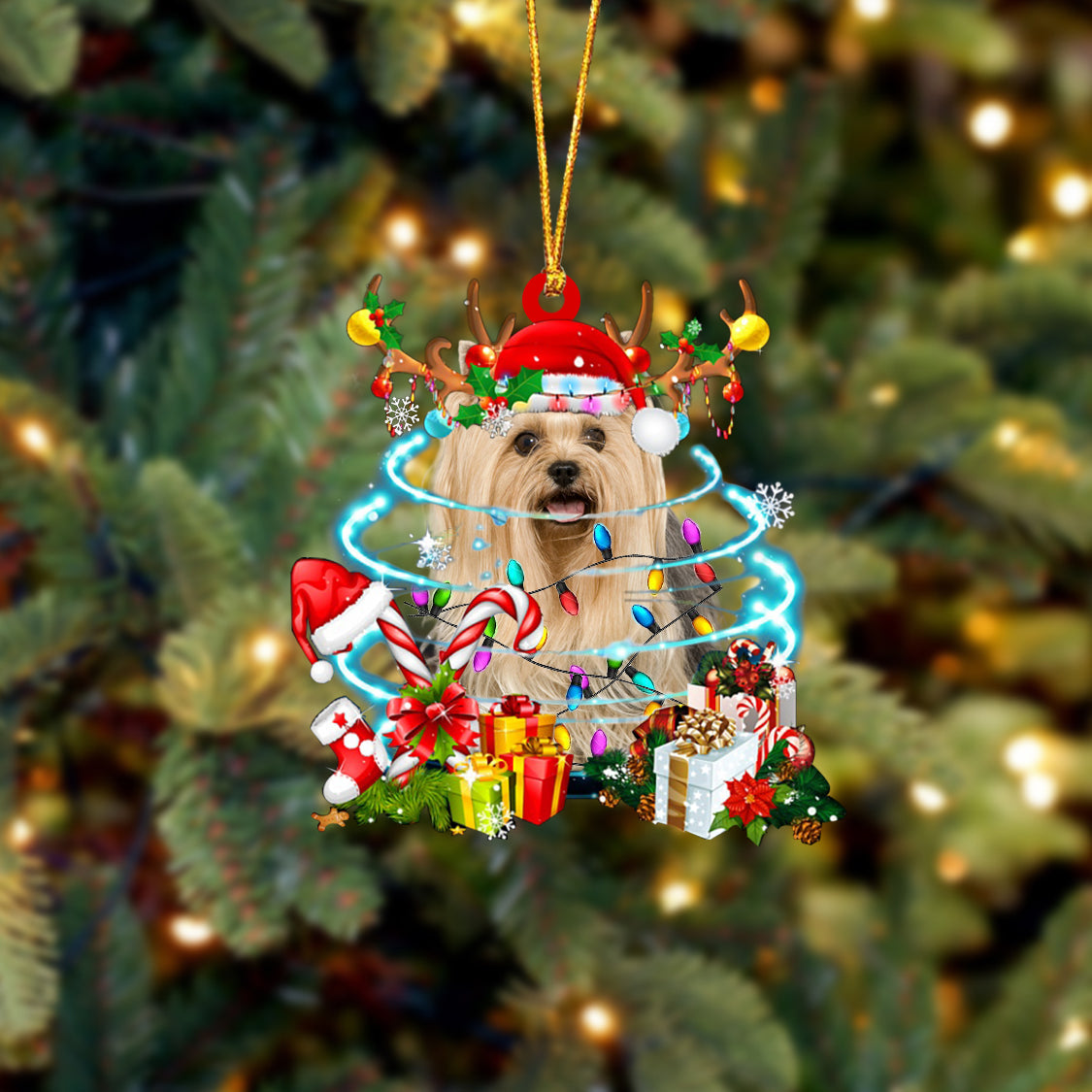 Yorkshire Terrier 2-Christmas Candy&Gift-Two Sided Ornament
